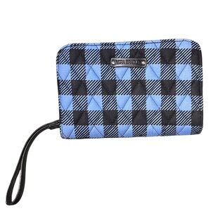 Vera Bradley Zip-Around Alpine Check Wristlet New Blue/Black